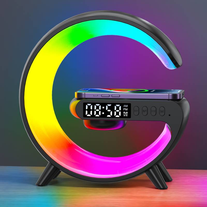(free home delivery) Multifunctional Lamp With Bluetooth Speaker Wireless Charger Sunrise Wake-up & Alarm Clock